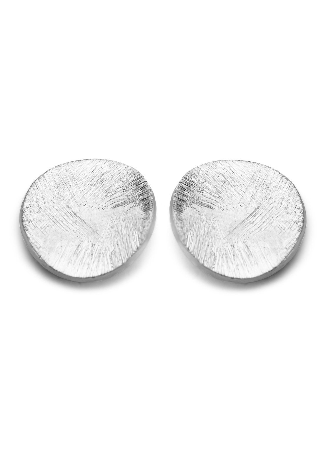 Casa Jewelry Satin oorknopjes van zilver - voorkant zilver