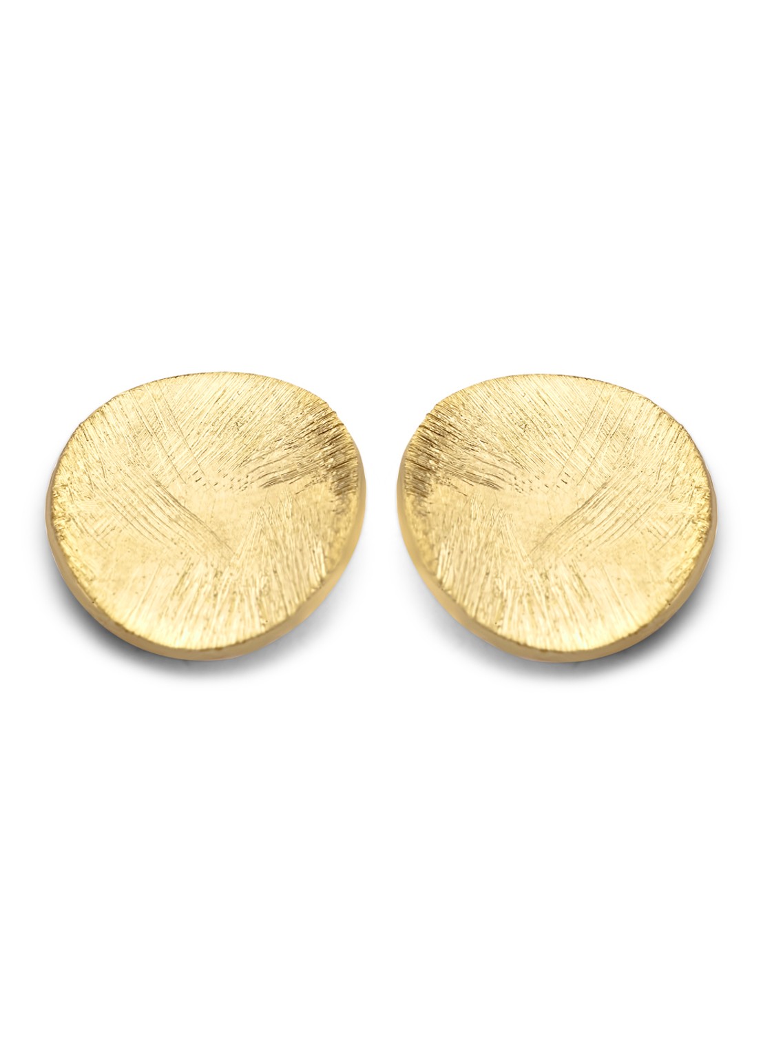 Casa Jewelry Satin oorknopjes verguld - voorkant goud
