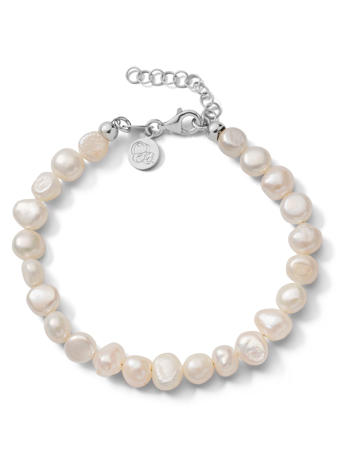 Casa Jewelry Snoepie parelarmband van zilver - voorkant zilver