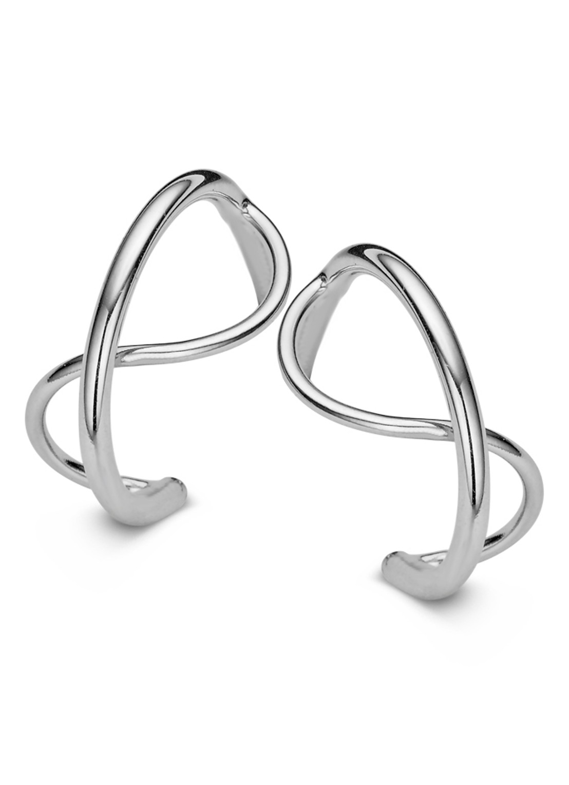 Casa Jewelry Sputnik Wire oorstekers van zilver - voorkant zilver