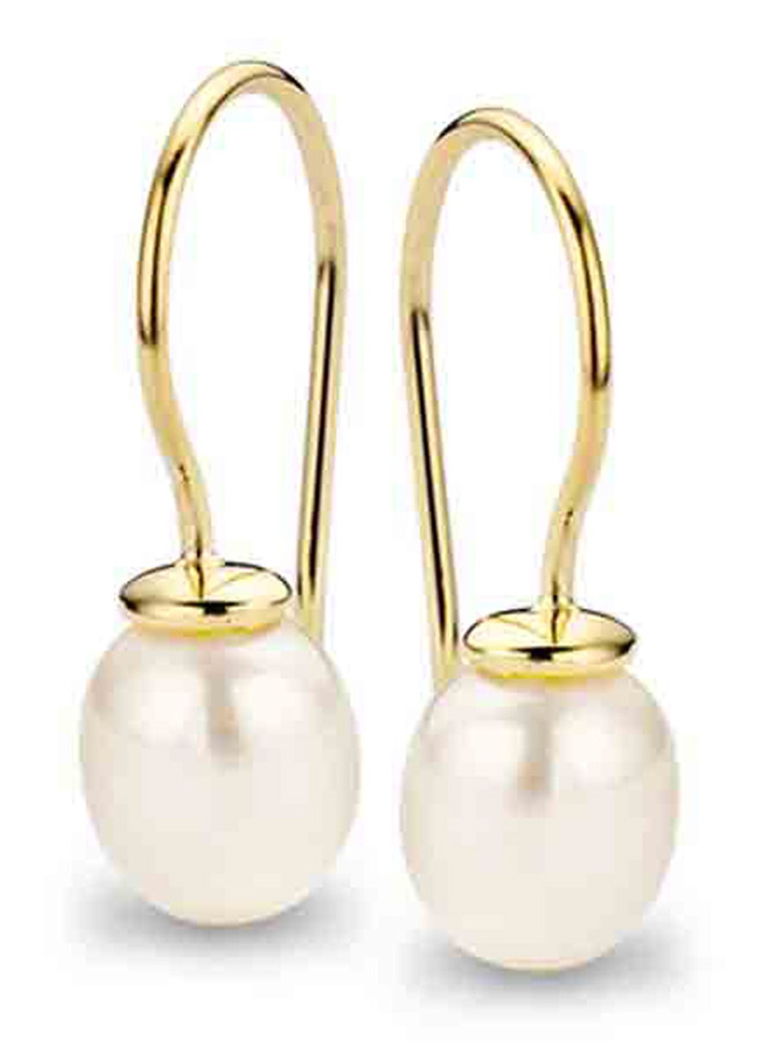 Casa Jewelry Tahiti oorhangers met parel - voorkant zilver