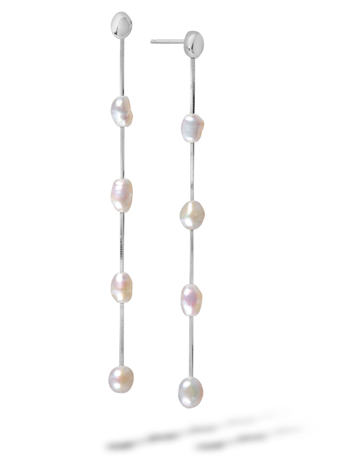 Casa Jewelry Tahiti Pebbles oorstekers van zilver  - voorkant zilver