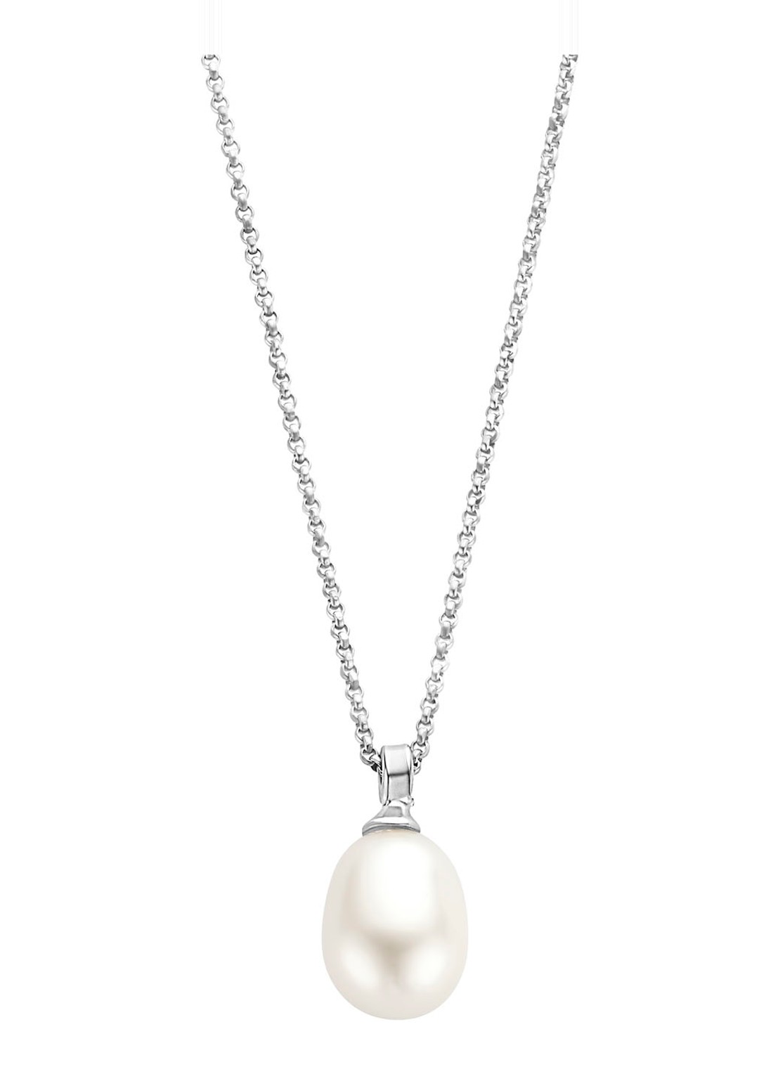 Casa Jewelry Tahiti S ketting van zilver met zoetwaterparel - voorkant zilver