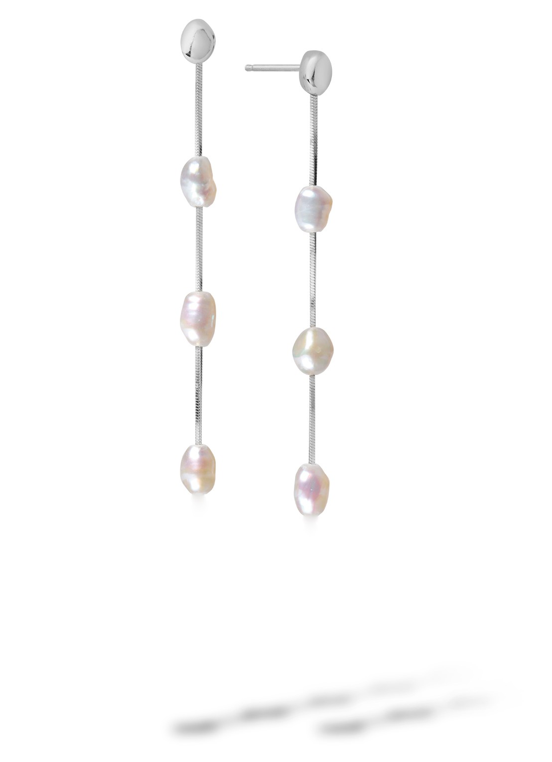 Casa Jewelry Thahiti Pebbles S oorstekers van zilver - voorkant zilver