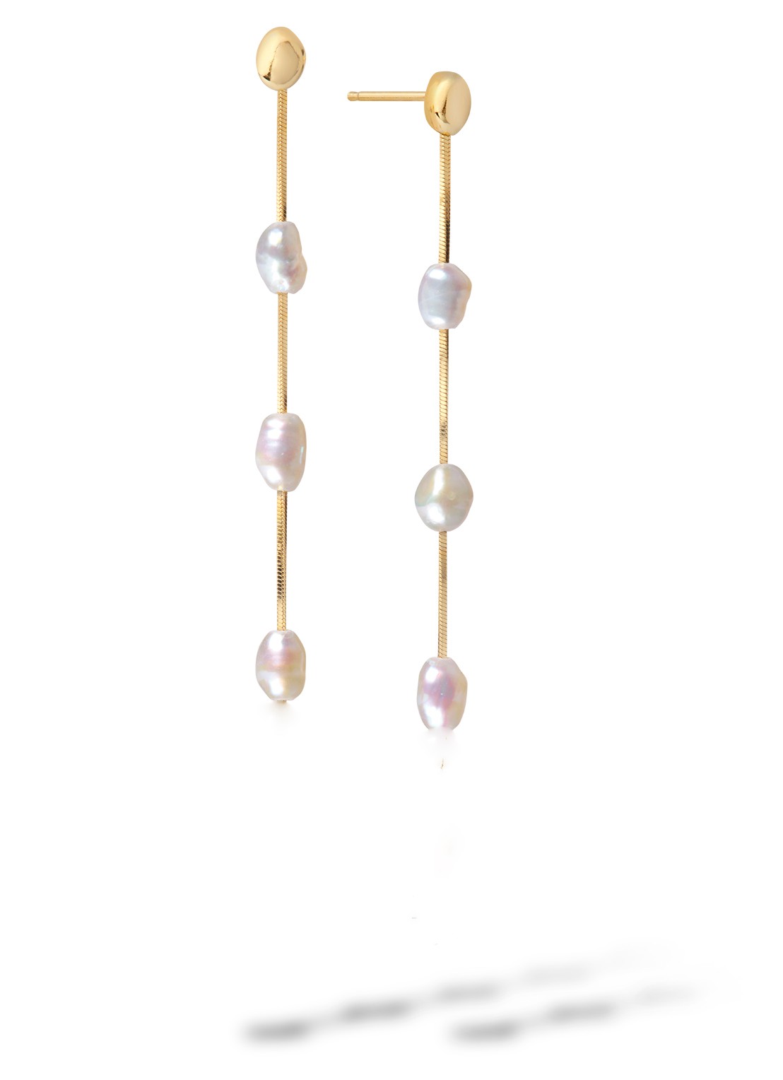 Casa Jewelry Thahiti Pebbles S oorstekers verguld - voorkant goud