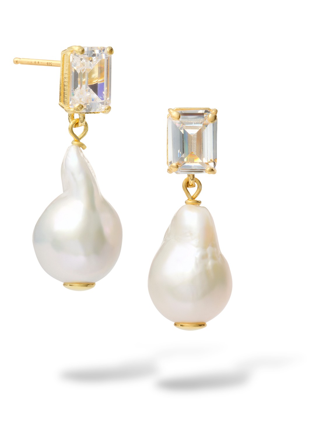 Casa Jewelry Tina oorstekers verguld  - voorkant goud