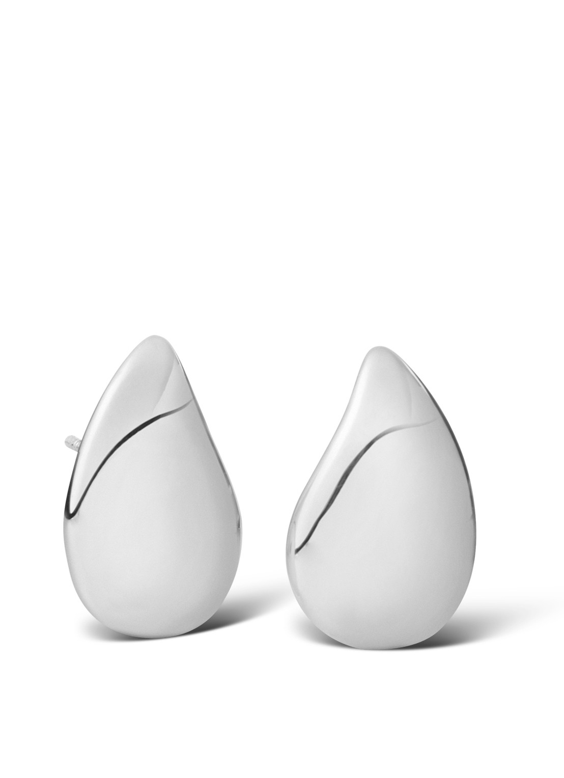 Casa Jewelry Virgola oorknopjes van zilver - voorkant zilver