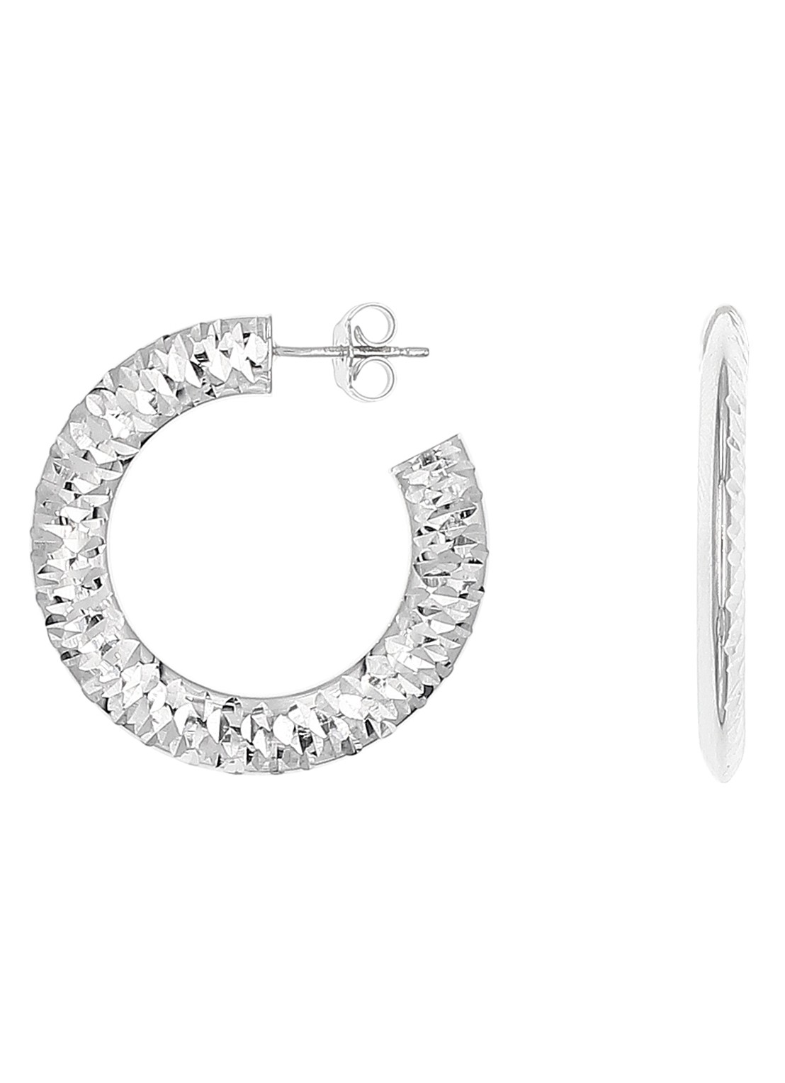 Casa Jewelry Vivian oorstekers van zilver - voorkant zilver
