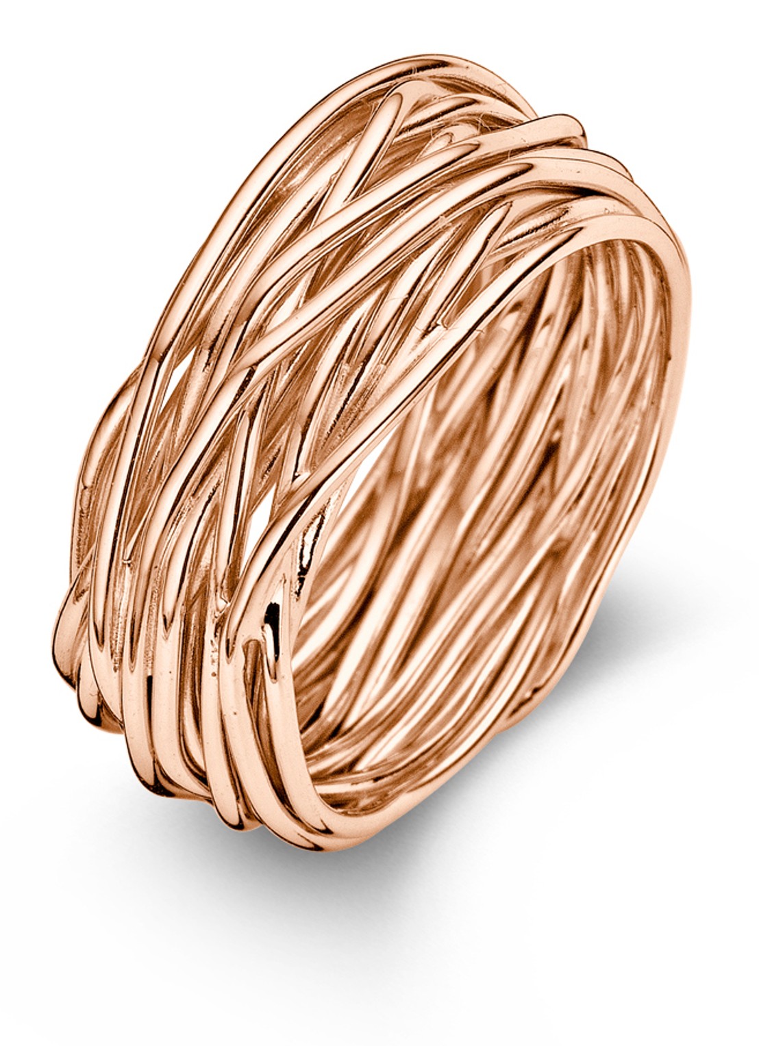 Casa Jewelry Wikkel Ring verguld - voorkant roségoud