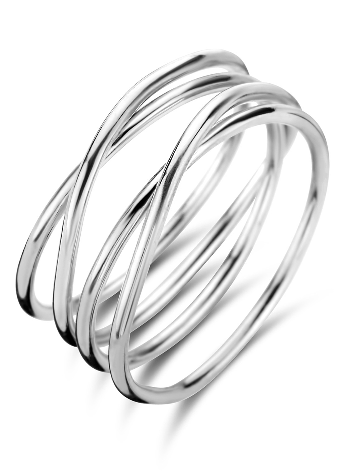 Casa Jewelry Wikkeltje ring van zilver - voorkant 3 zilver