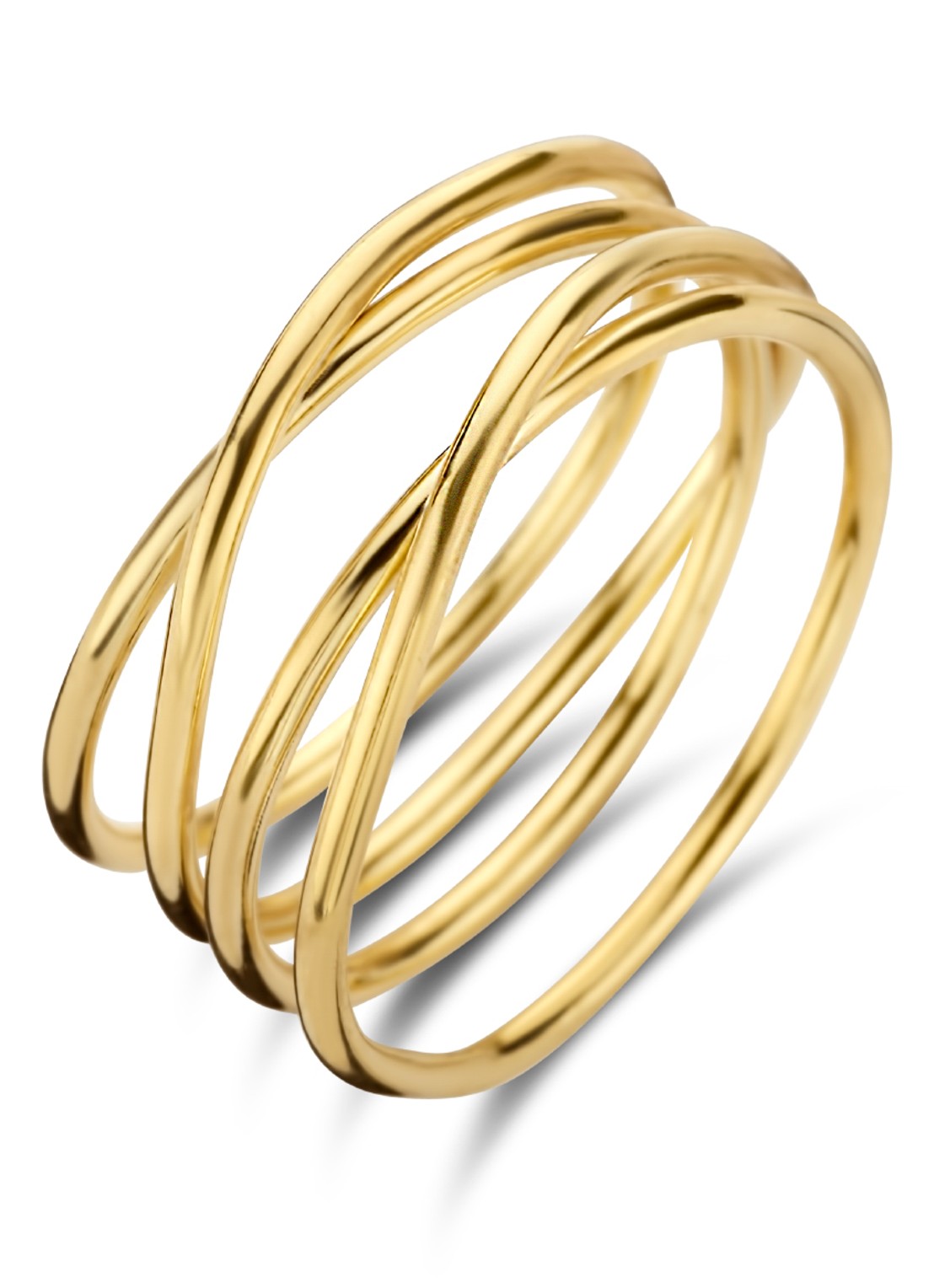 Casa Jewelry Wikkeltje ring verguld - voorkant goud