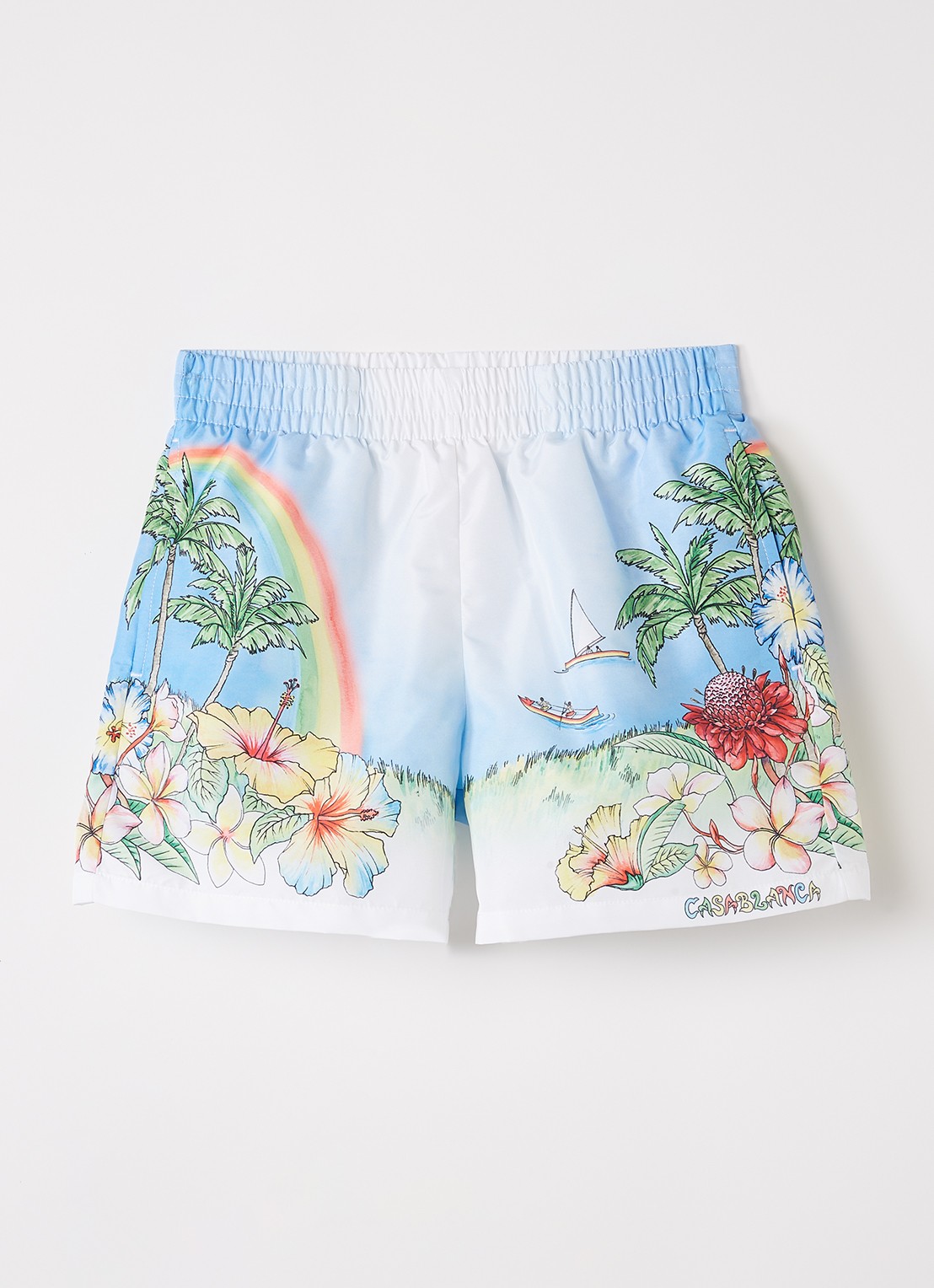 Casablanca Aloha zwemshorts met print - voorkant 2 lichtblauw