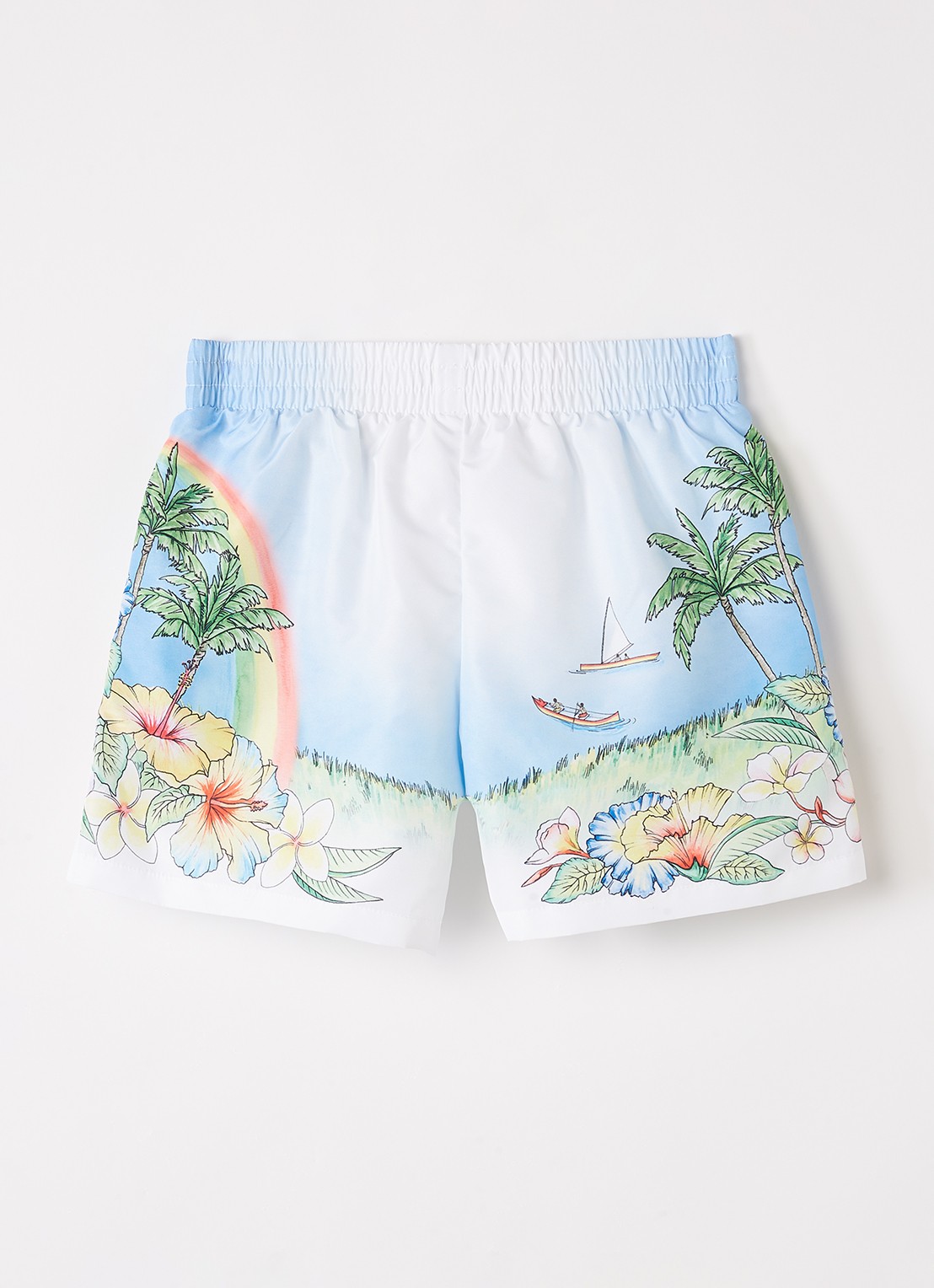 Casablanca Aloha zwemshorts met print - voorkant 3 lichtblauw