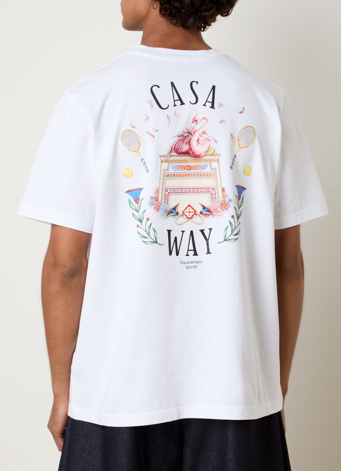 Casablanca Casaway T-shirt met logo- en backprint - detail wit