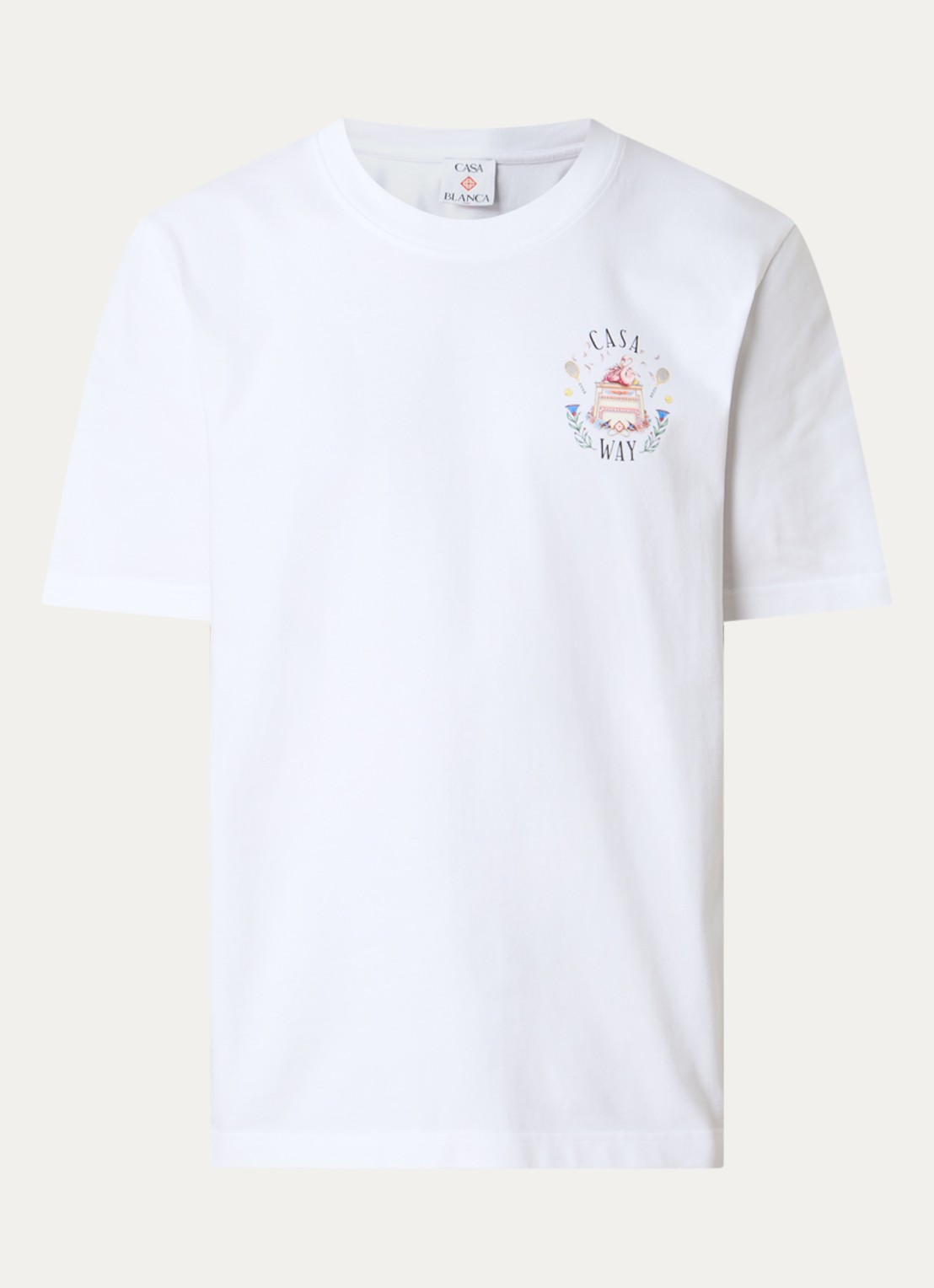 Casablanca Casaway T-shirt met logo- en backprint - voorkant 4 wit