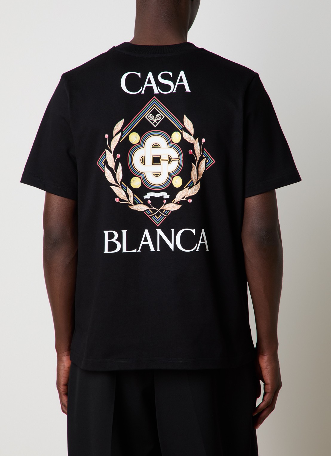 Casablanca Champion Diamon T-shirt met front- en backprint - detail 2 zwart
