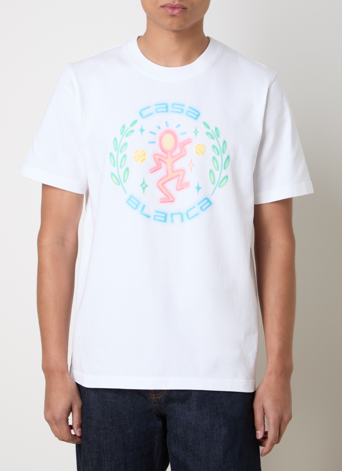 Casablanca Dance Joy T-shirt met logoprint - detail 4 gebroken wit