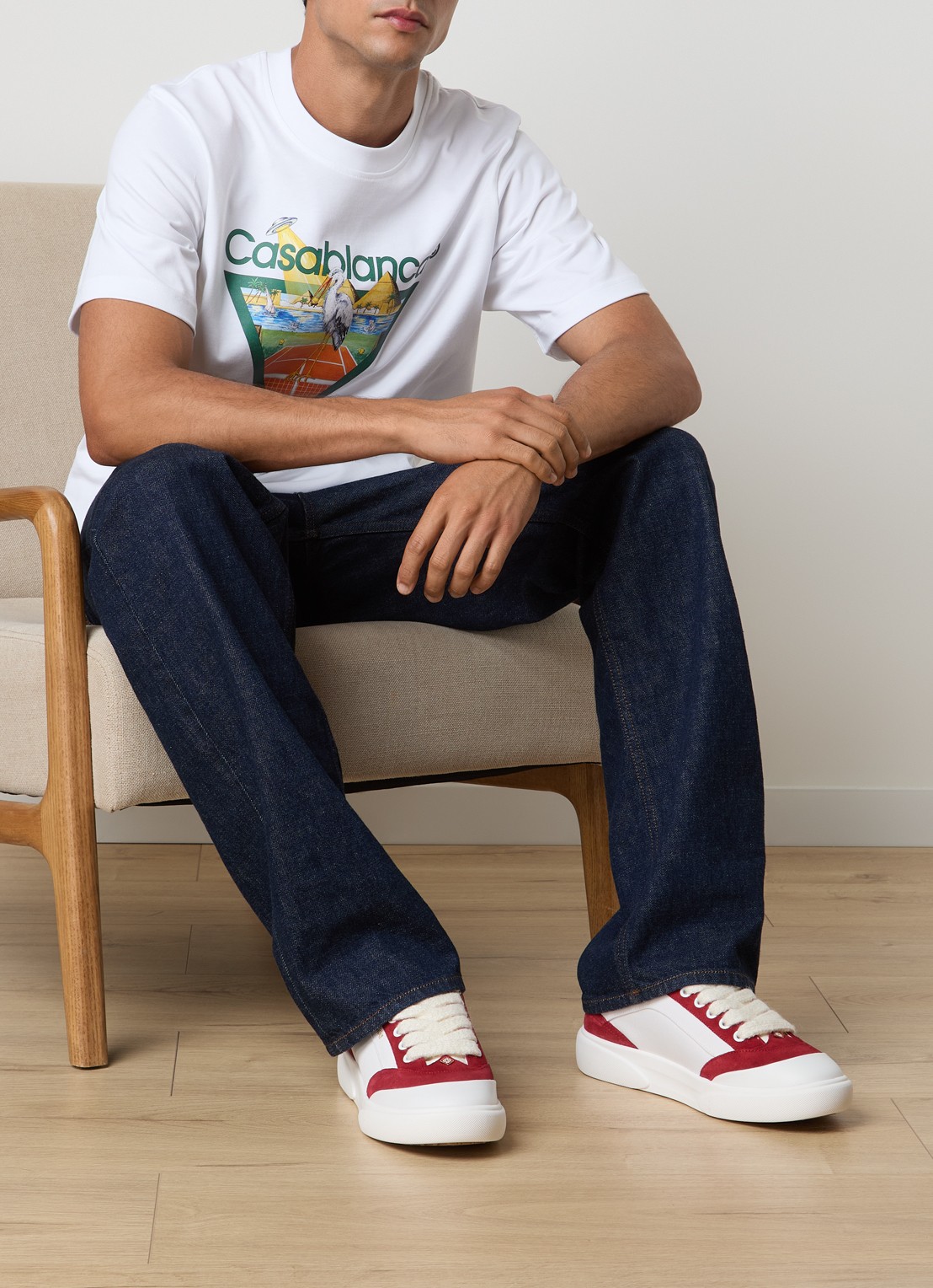 Casablanca Del Mar sneaker met details van suède - voorkant 6 wit