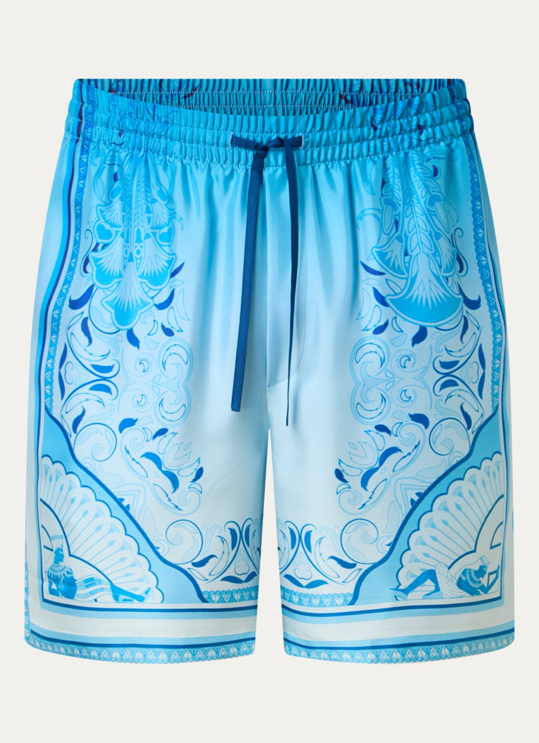 Casablanca Egyptian loose fit korte broek met print - voorkant 4 blauw