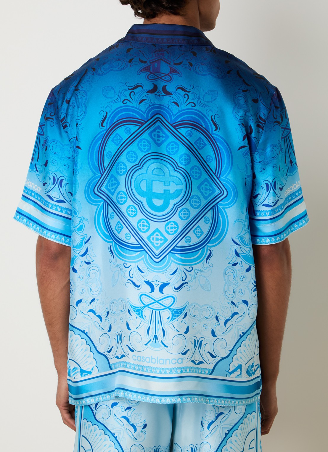 Casablanca Egyptian regular fit overhemd met print - achterkant 3 blauw