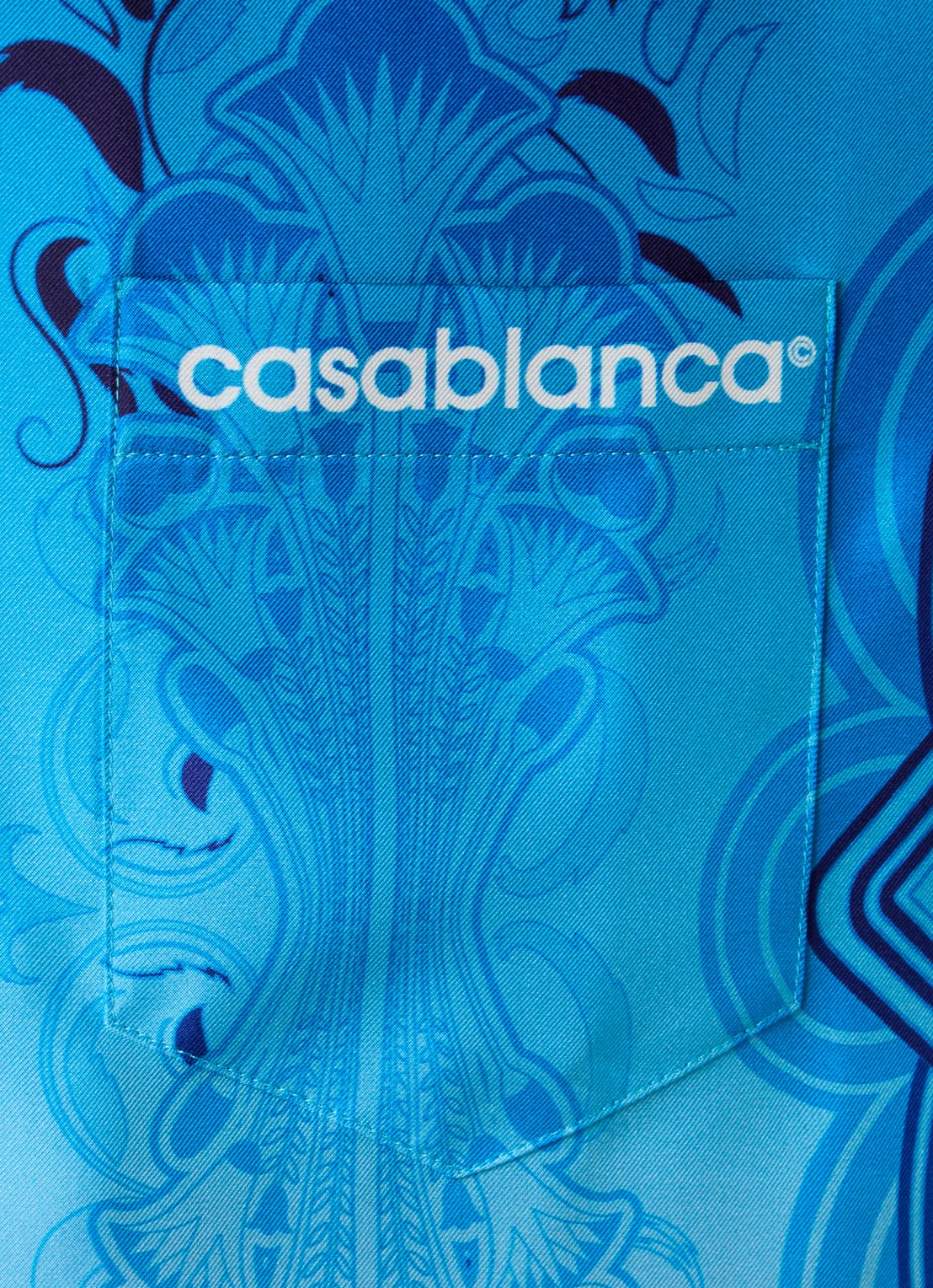 Casablanca Egyptian regular fit overhemd met print - detail 5 blauw