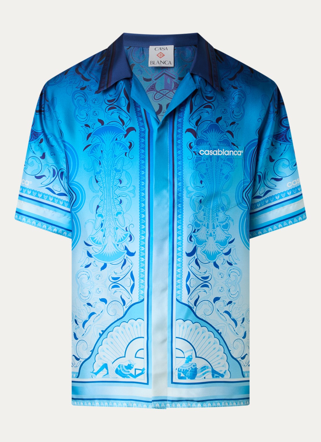 Casablanca Egyptian regular fit overhemd met print - voorkant blauw