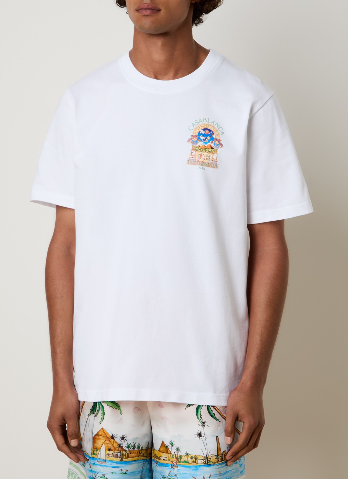 Casablanca Egyptian T-shirt met logo- en backprint - achterkant 5 wit