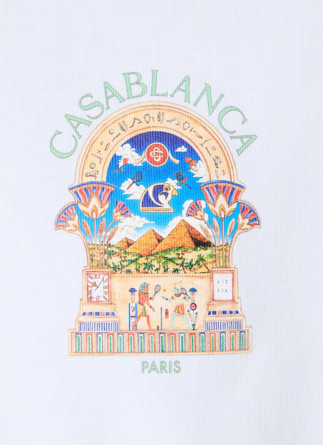 Casablanca Egyptian T-shirt met logo- en backprint - detail 4 wit