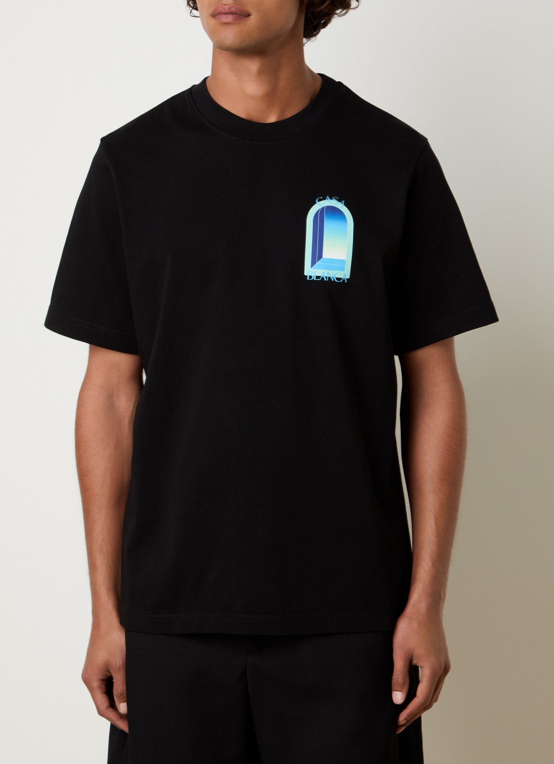 Casablanca Gradient T-shirt met logo- en backprint - achterkant 3 zwart