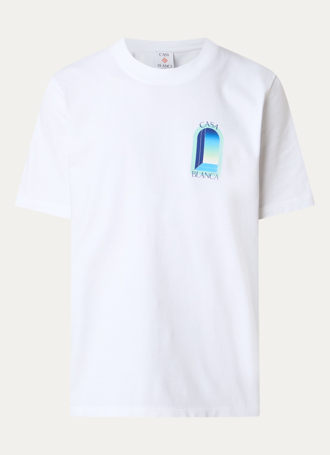 Casablanca Gradient T-shirt met logo- en backprint - voorkant 2 wit