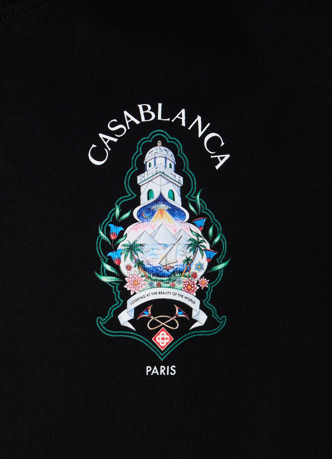 Casablanca Gradient T-shirt met logo- en backprint - detail 5 zwart