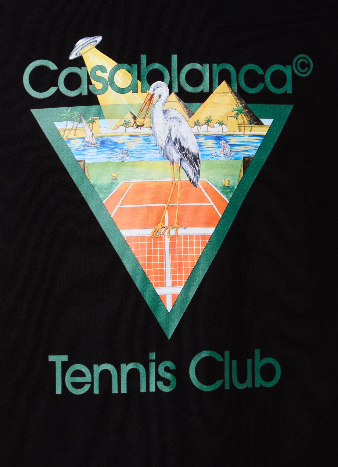 Casablanca Gradient T-shirt met logo- en backprint - detail 4 zwart