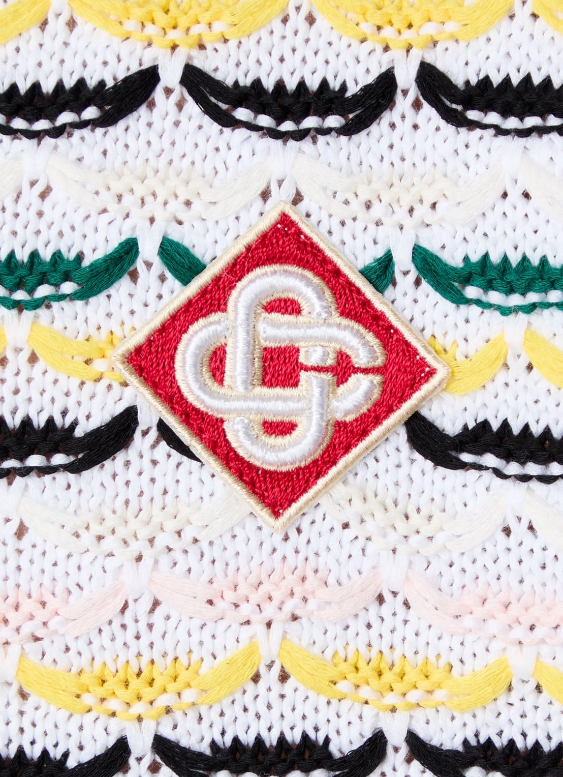 Casablanca Grofgebreid overhemd met streepprint en logo - detail 5 groen