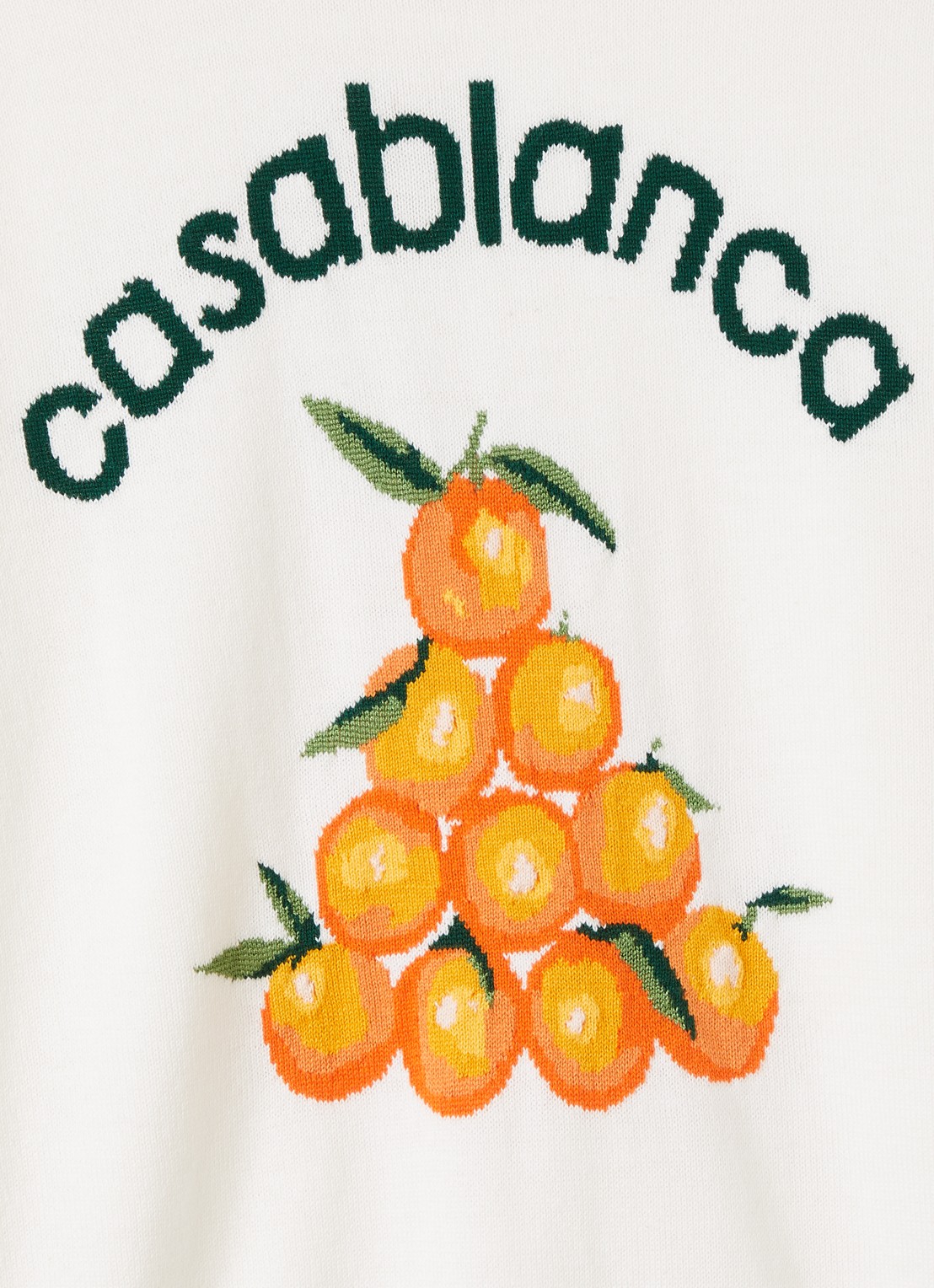 Casablanca Grofgebreide trui met borduring - detail orange