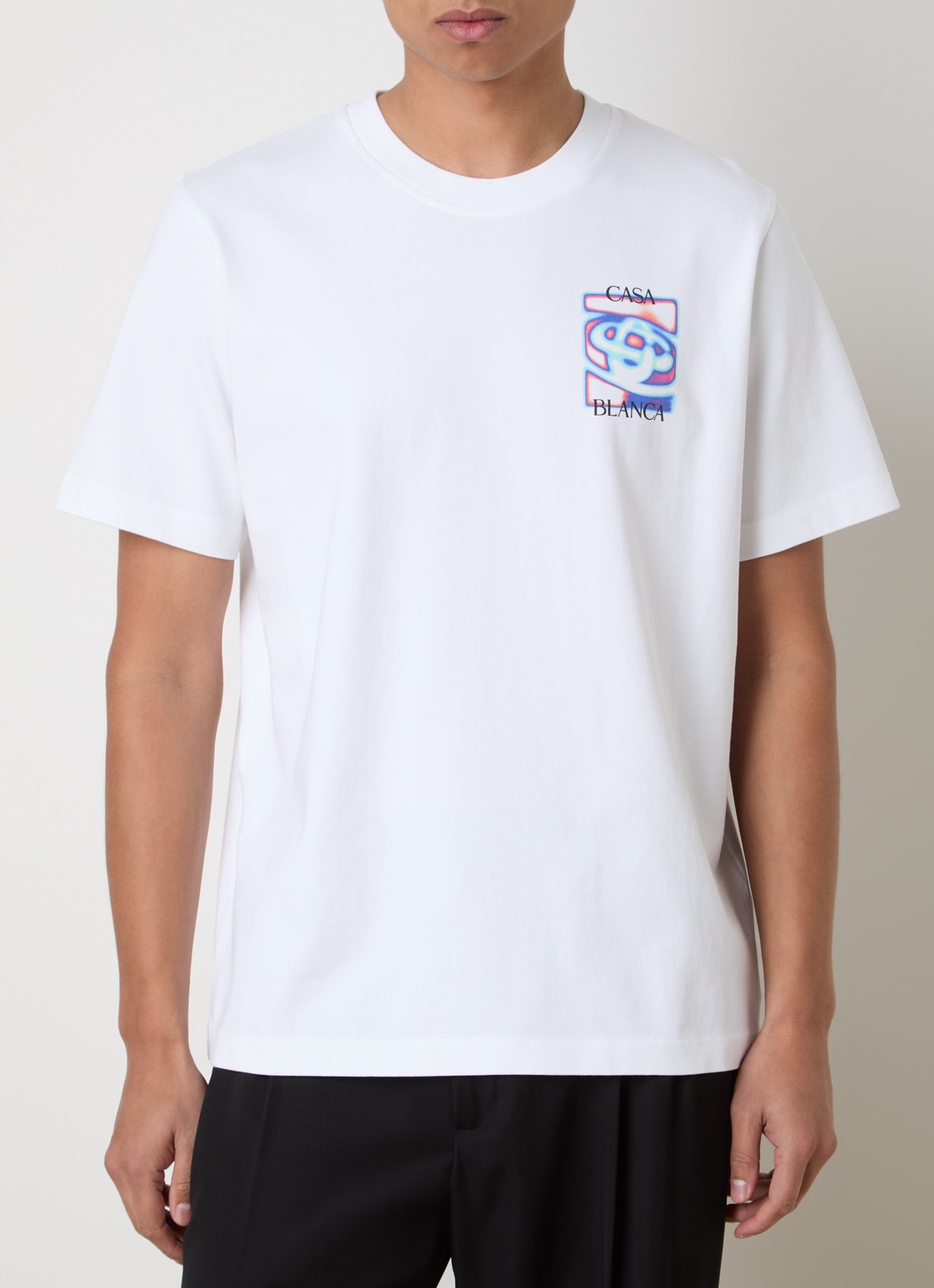 Casablanca Heat Map T-shirt met logo- en backprint - achterkant wit