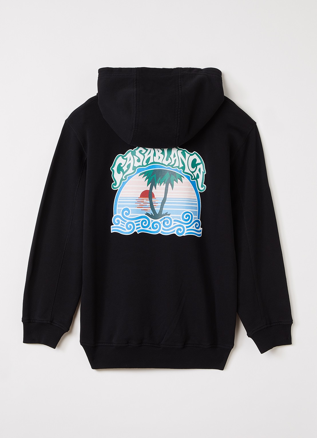 Casablanca Hoodie met logo- en backprint - voorkant 2 zwart