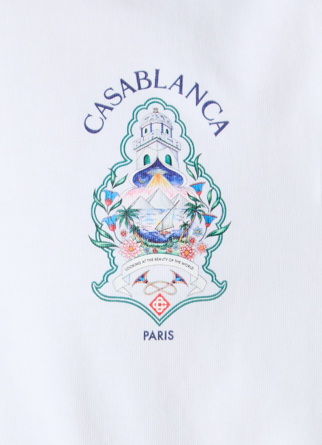 Casablanca Hotel T-shirt met logo- en backprint - detail 5 wit