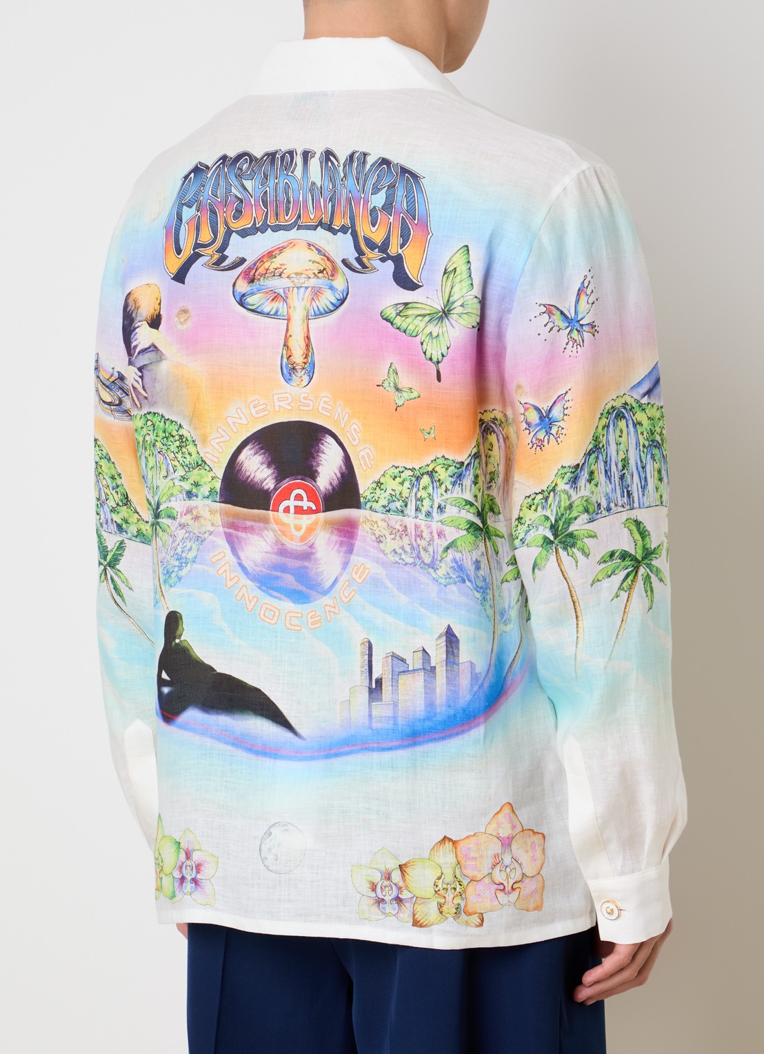 Casablanca Innersense regular fit overhemd met print - achterkant 5 lichtblauw