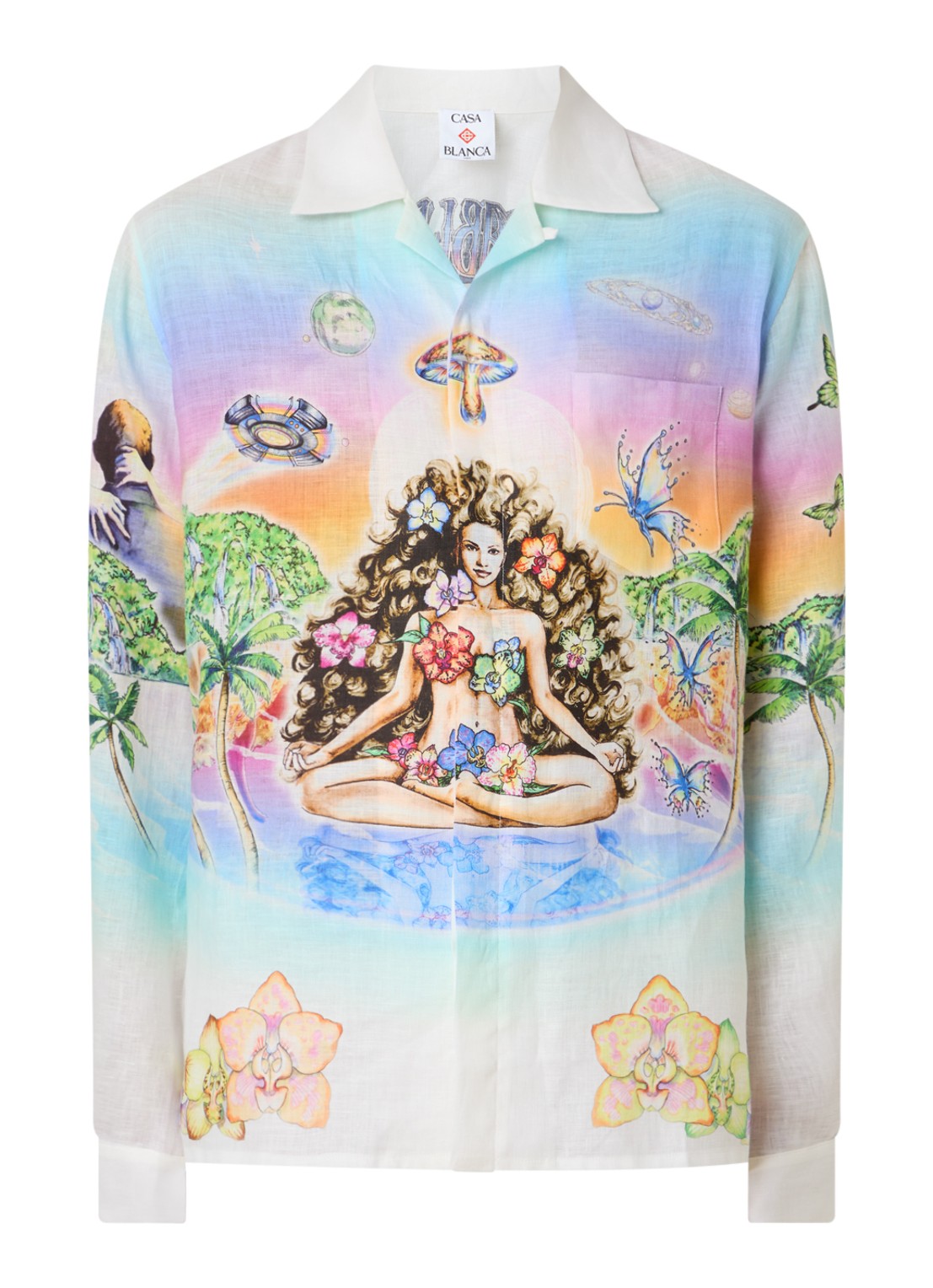 Casablanca Innersense regular fit overhemd met print - voorkant lichtblauw