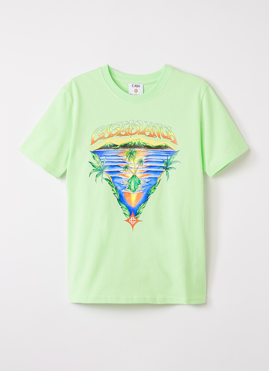 Casablanca Innocence T-shirt met logoprint - voorkant lime