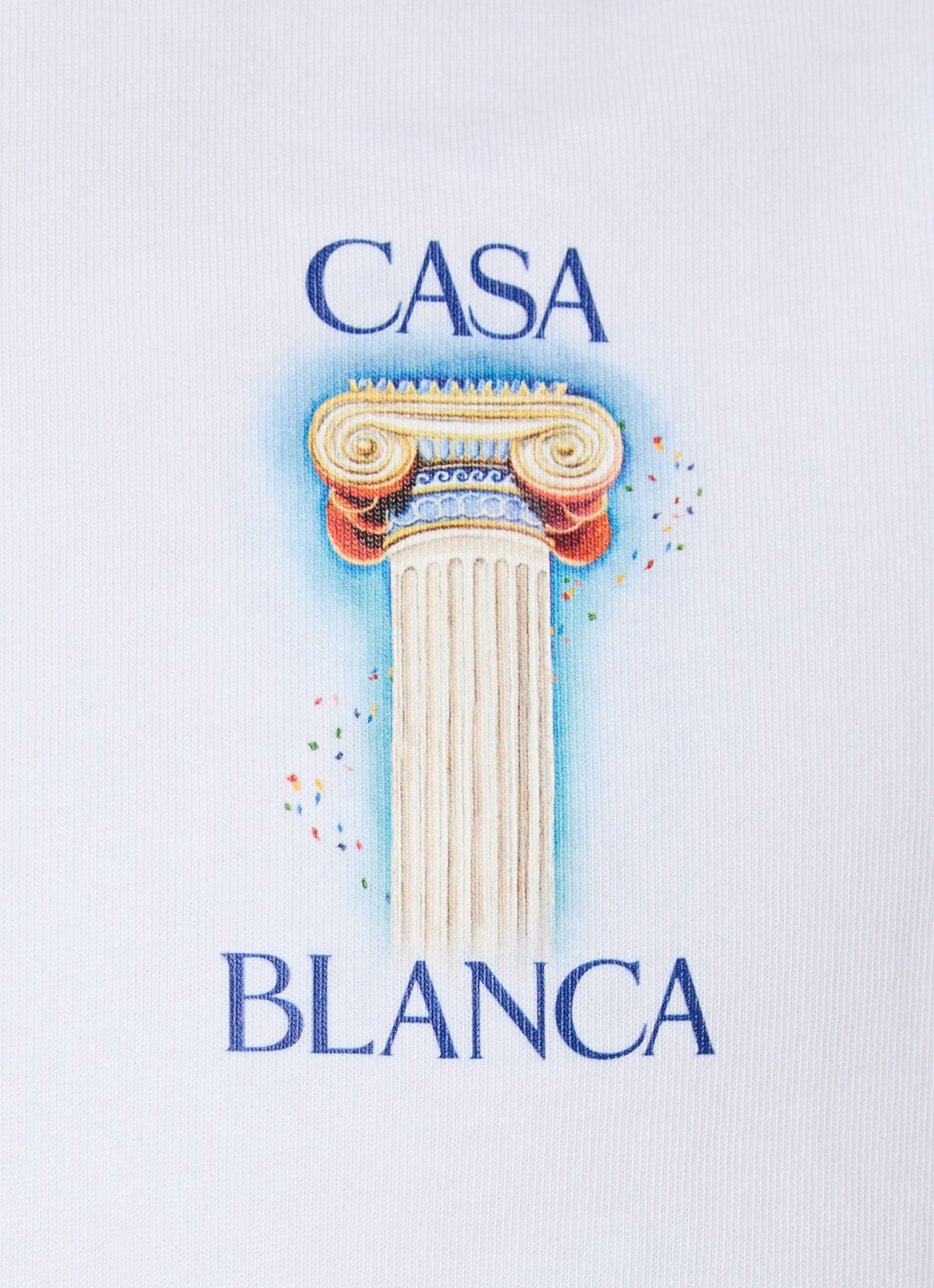 Casablanca La Colomne T-shirt van  katoen met front- en backprint - detail 4 wit