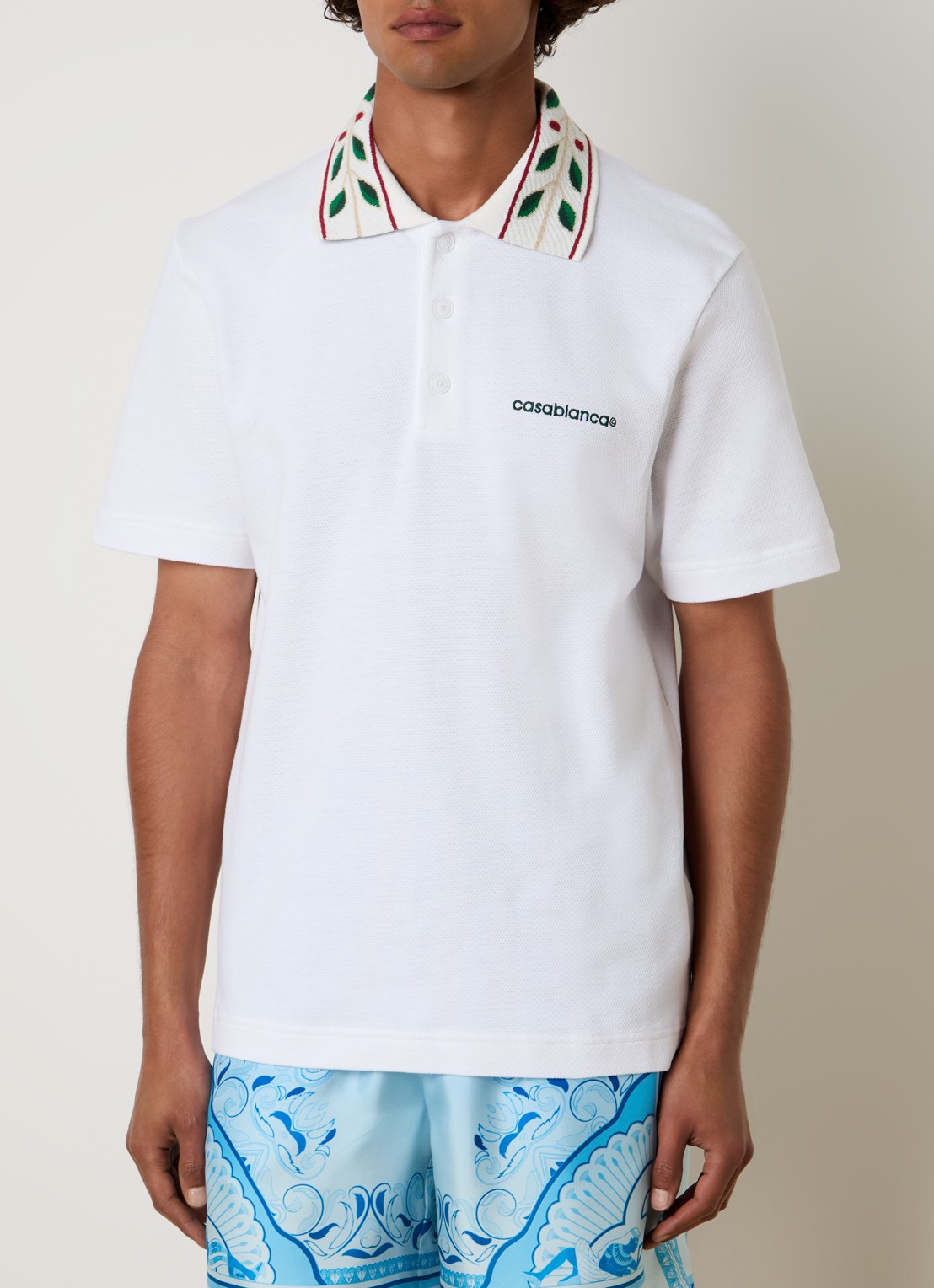 Casablanca Laurel regular fit polo met logo - detail 4 wit
