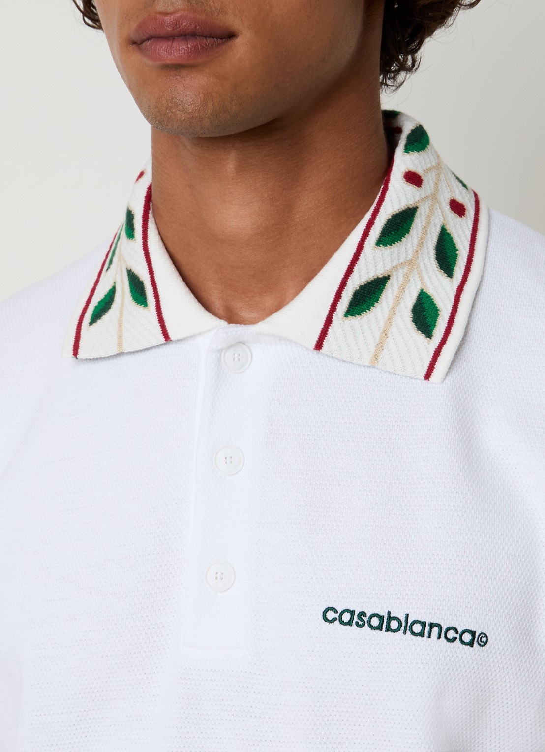 Casablanca Laurel regular fit polo met logo - detail 5 wit