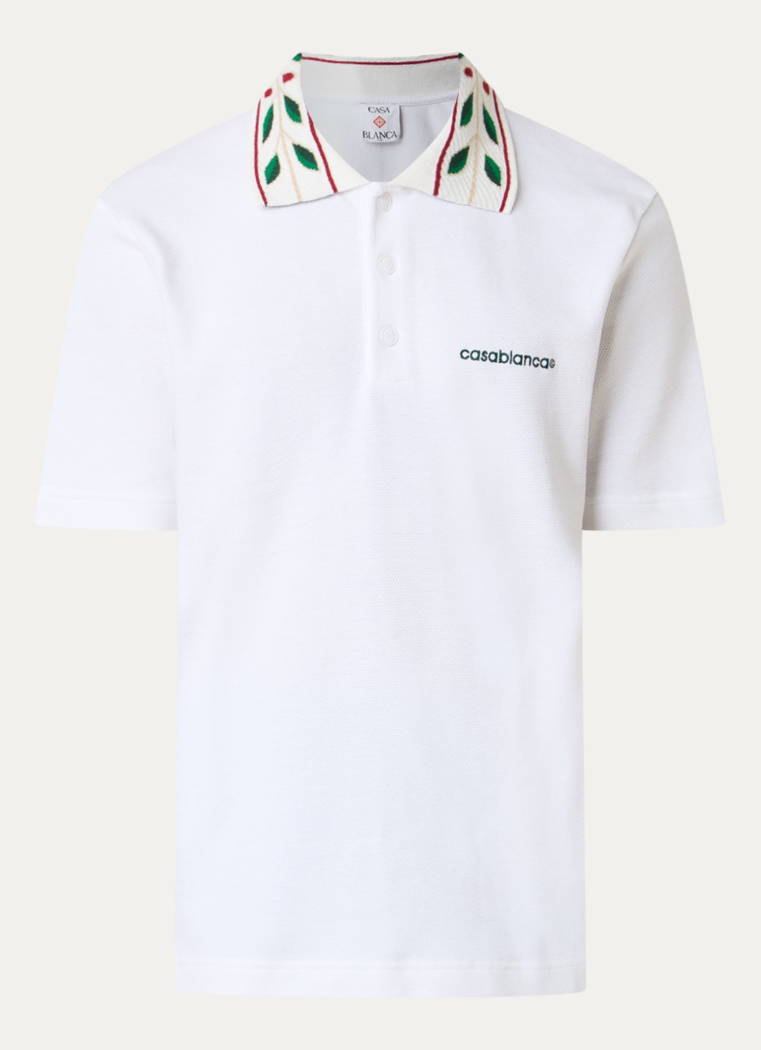 Casablanca Laurel regular fit polo met logo - voorkant 2 wit