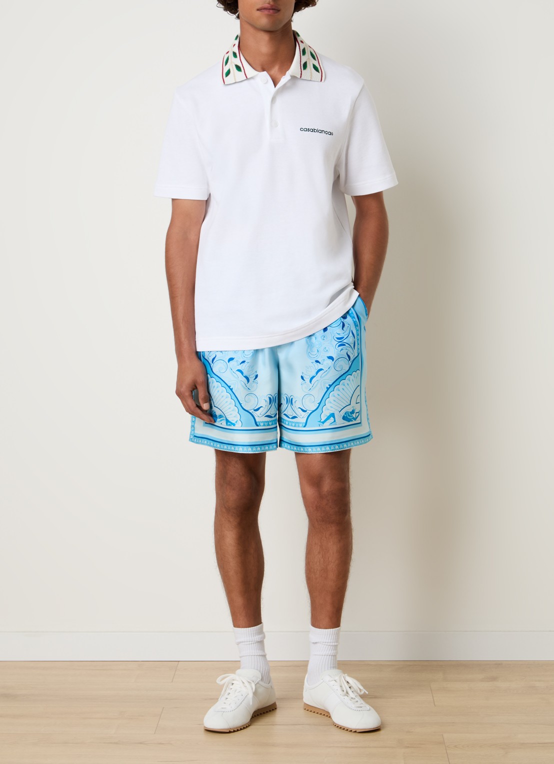 Casablanca Laurel regular fit polo met logo - voorkant 3 wit