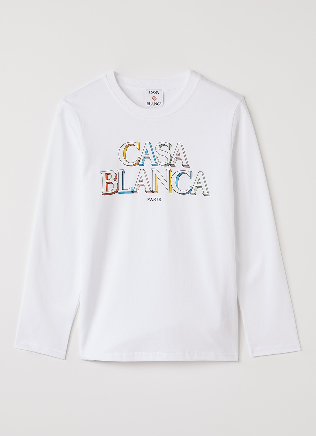 Casablanca Longsleeve met logoprint - voorkant wit