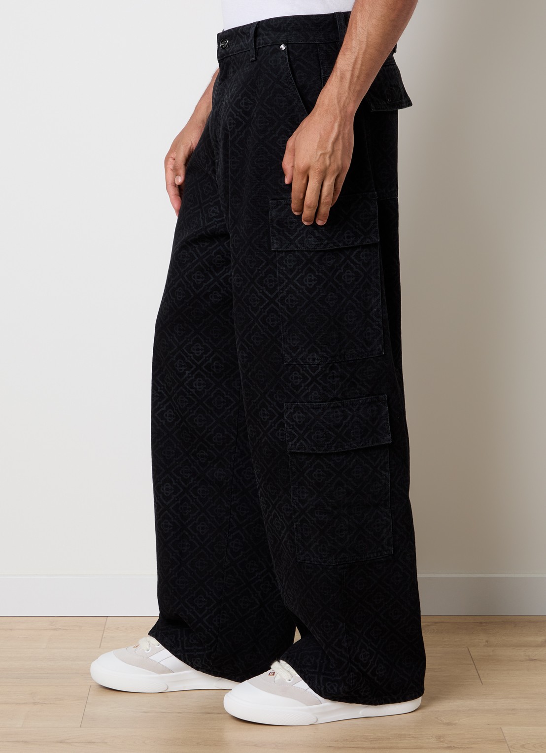 Casablanca Loose fit jeans met logoprint - detail 2 zwart