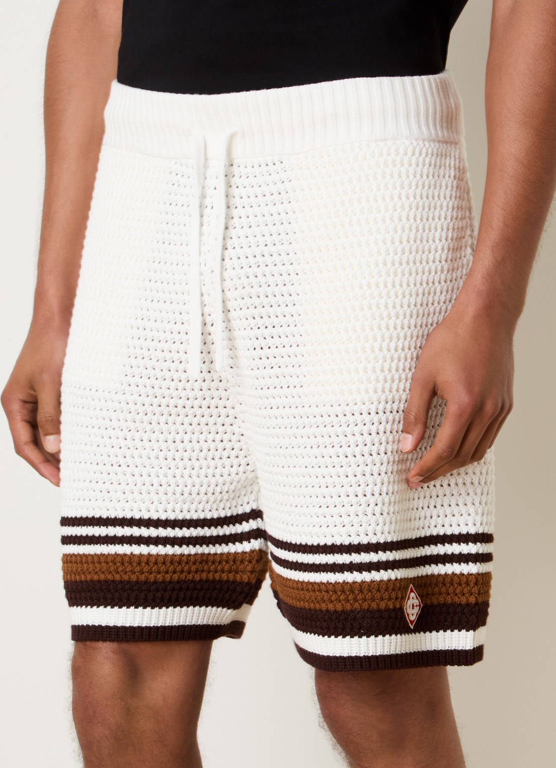 Casablanca Loose fit korte broek met opengewerkt dessin - detail 2 multicolor