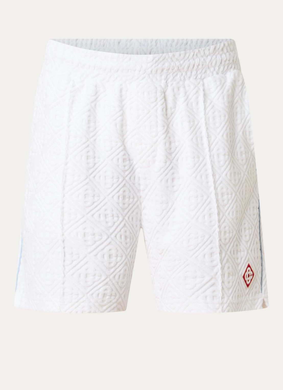 Casablanca Loose fit korte joggingbroek van badstof - voorkant 4 wit