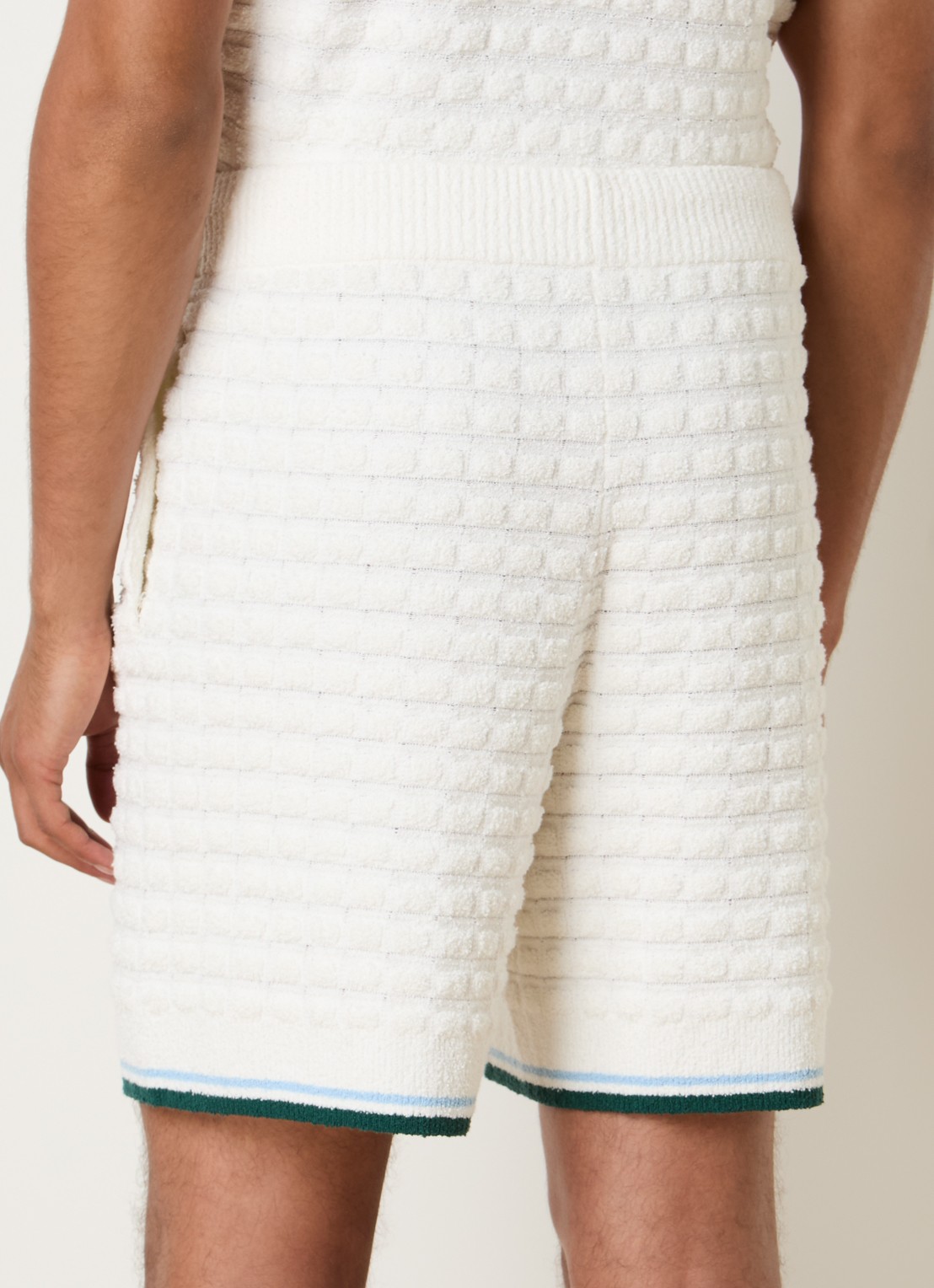 Casablanca Loose fit korte joggingbroek van bouclé - achterkant wit